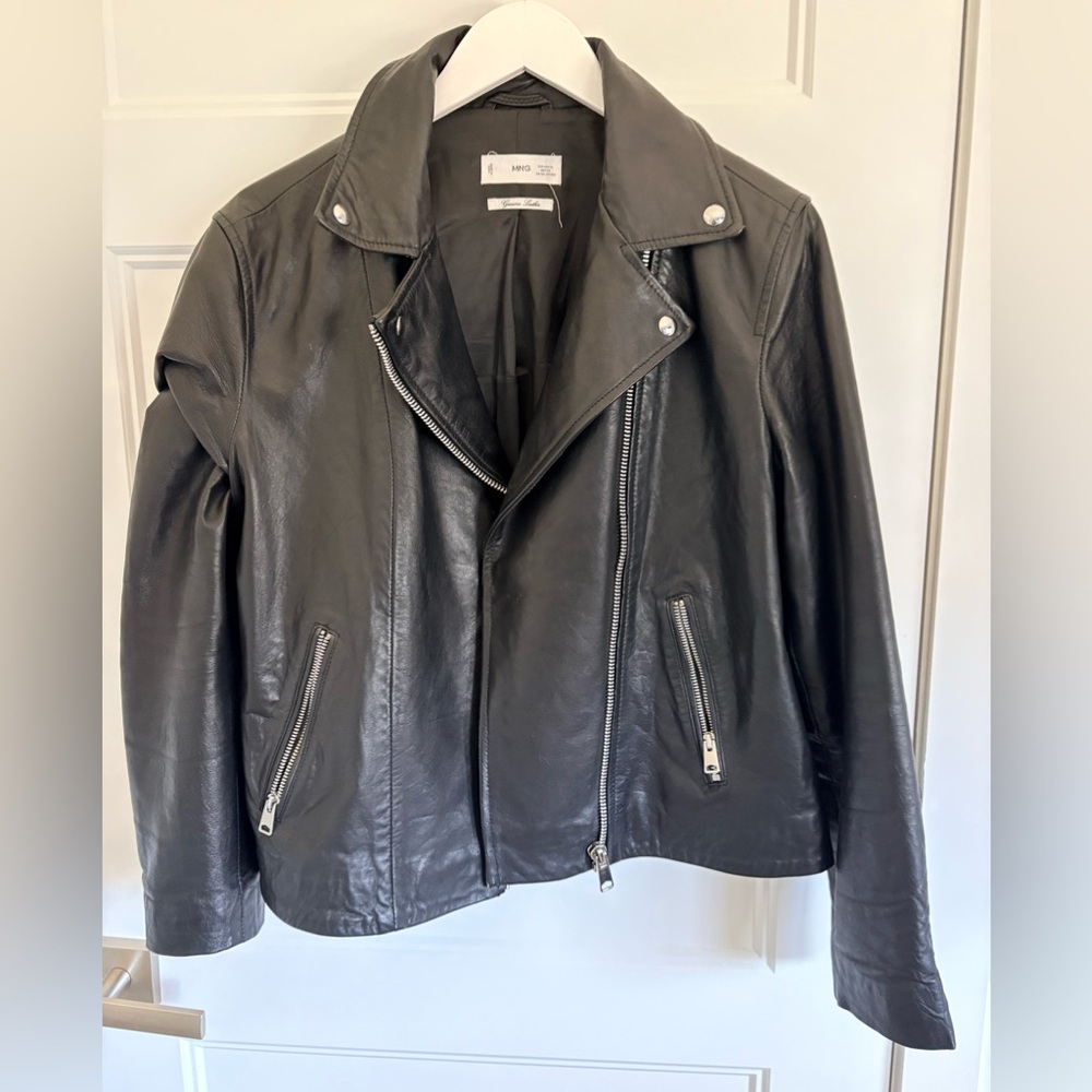 100% leather biker jacket